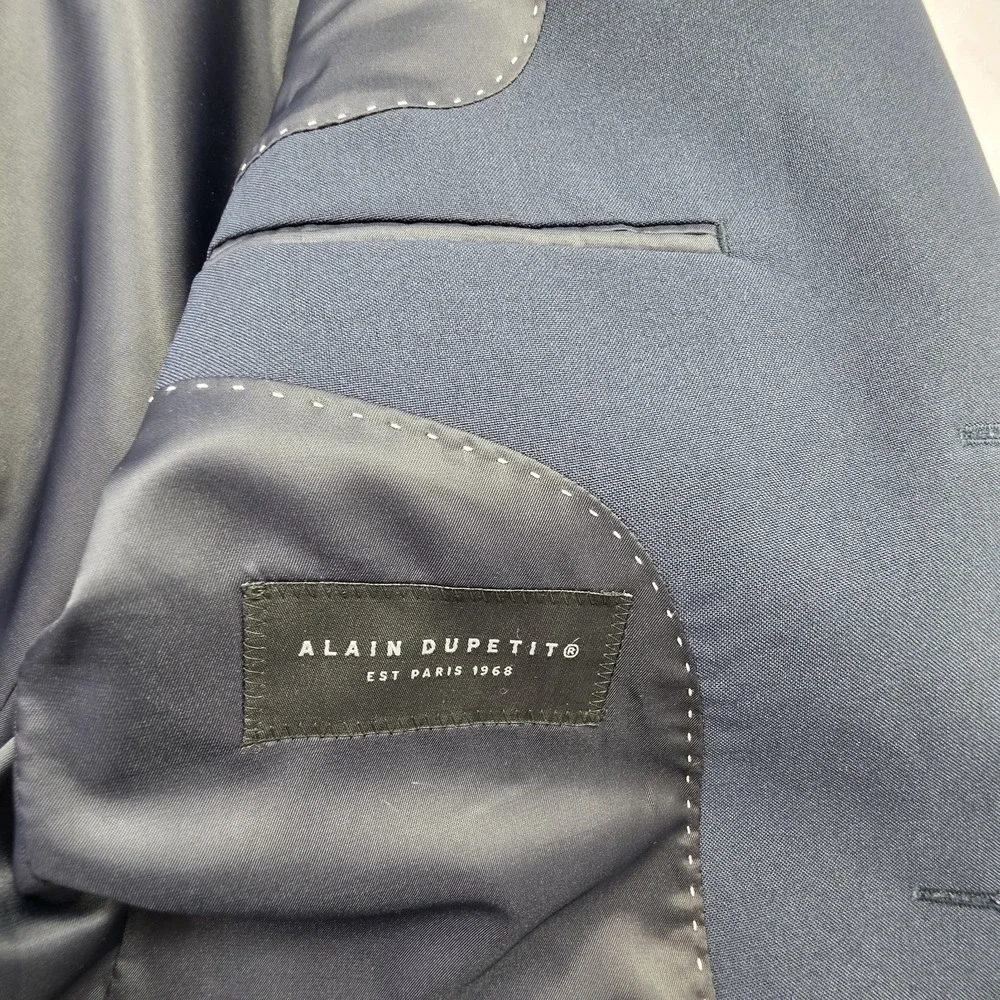 Alain Dupetit Navy Slim Fit Blazer Mens 40S Suit Jacket Stretch NWT